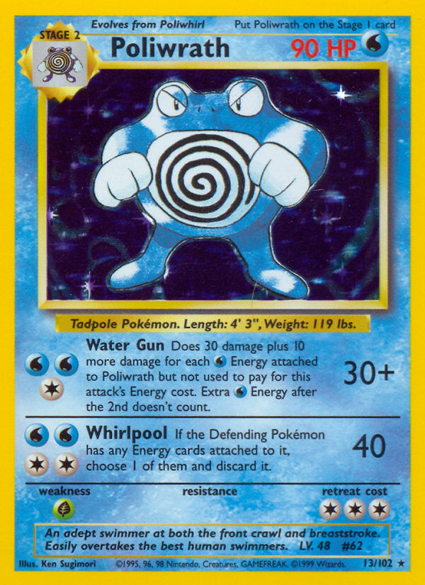 Base set Holo Poliwrath #13/102 unlimited